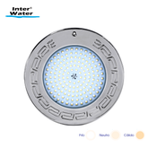Reflector Inter NOVA LED Acero Inox, blanco cálido y frío, 25 cms, 32W, 12V.