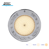 Reflector Inter NOVA LED Acero Inox, blanco cálido y frío, 25 cms, 32W, 12V.
