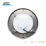 Reflector Inter NOVA LED Acero Inox, blanco cálido y frío, 25 cms, 32W, 12V.