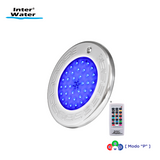 Reflector Inter NOVA LED Acero Inox 15 cms, colores RGB, 10W, 12V
